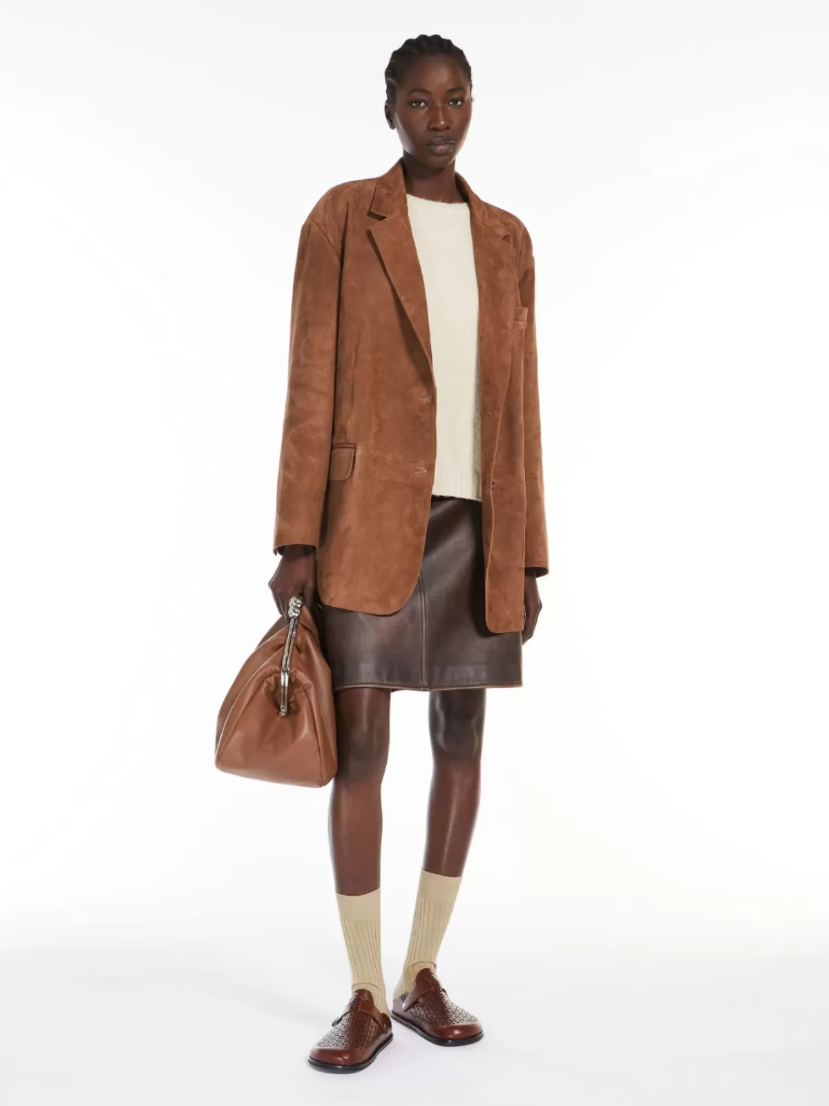 Suéter acogedor Max Mara en mezcla suave de alpaca y algodón, tono hueso para un estilo atemporal