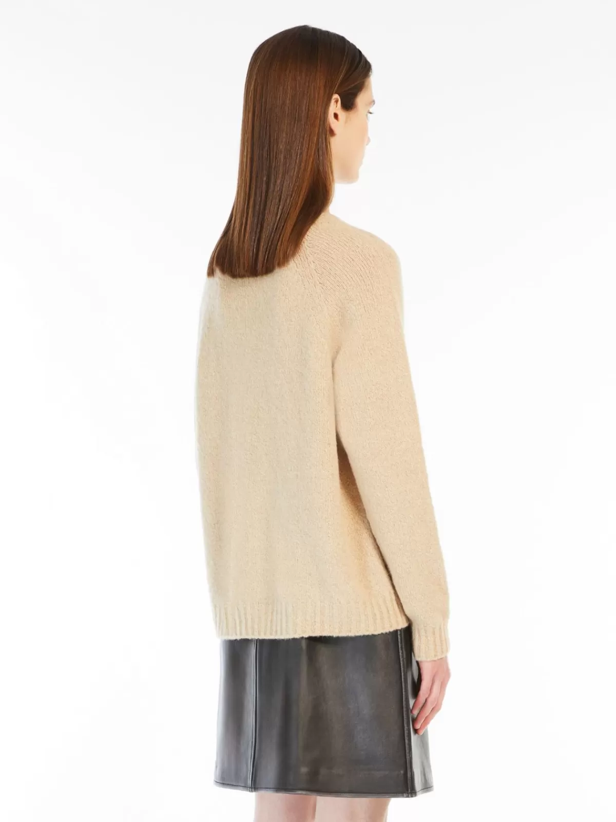 Jersey Max Mara en mezcla suave de alpaca y algodón - Tono arena para un estilo atemporal