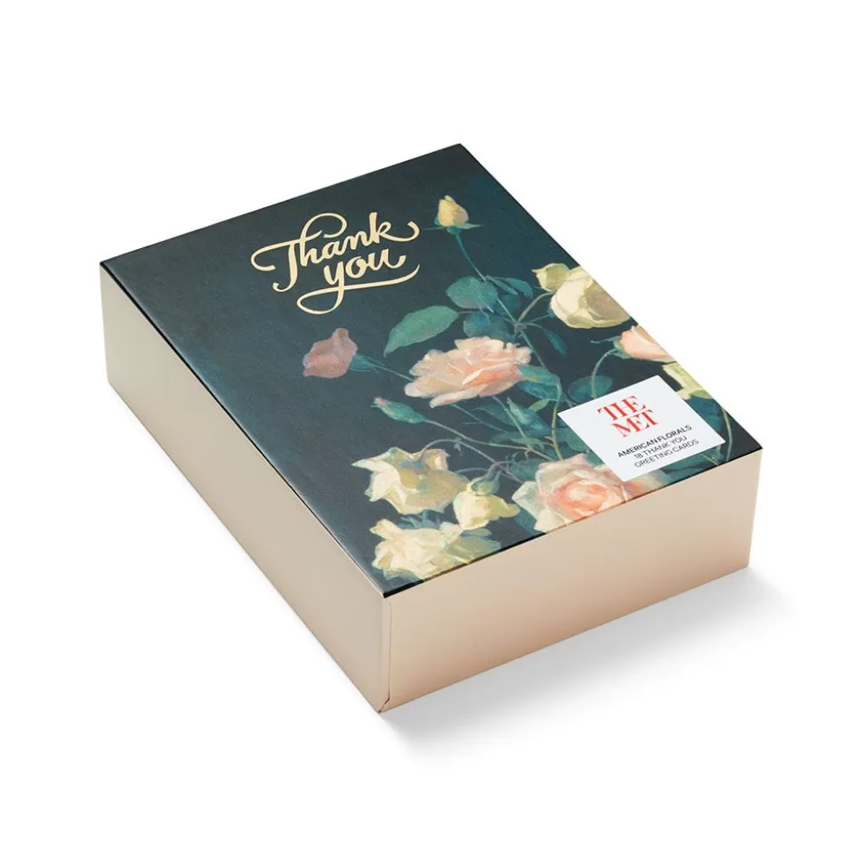 Tarjetas de Agradecimiento con Flores Americanas - Juego de Notas del Museo Metropolitano