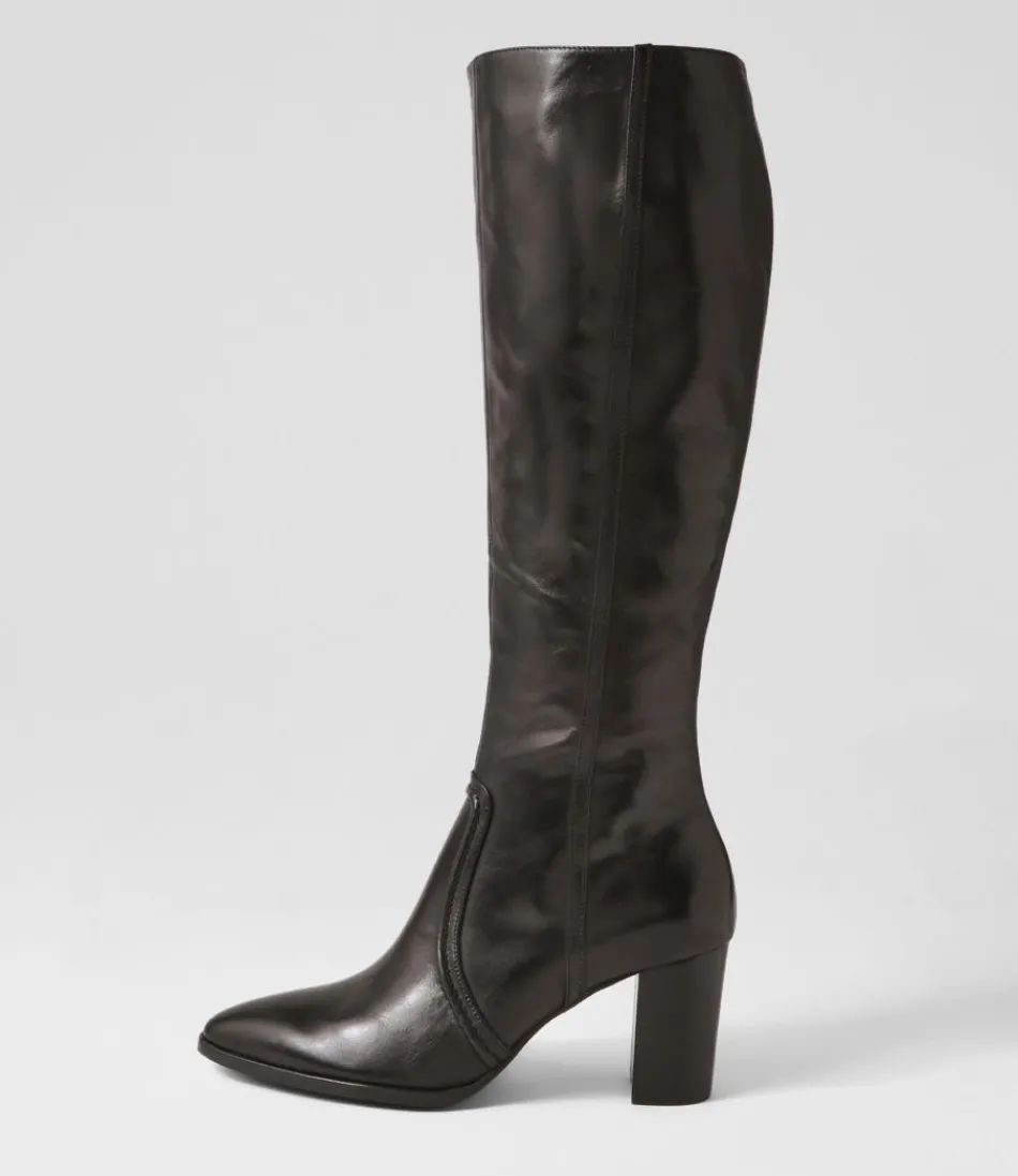 Botas Elegantes DJANGO & JULIETTE - Ammies en Cuero Negro, Altas Hasta la Rodilla para Mujer