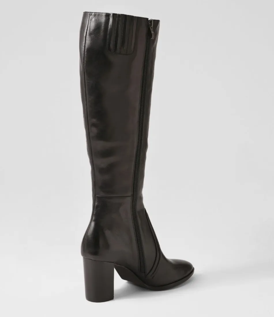Botas Elegantes DJANGO & JULIETTE - Ammies en Cuero Negro, Altas Hasta la Rodilla para Mujer