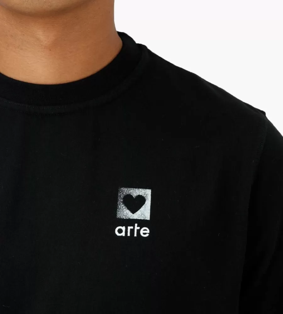 ARTE ANTWERP - Camiseta Básica con Diseño Degradado Turner - Color Negro Clásico
