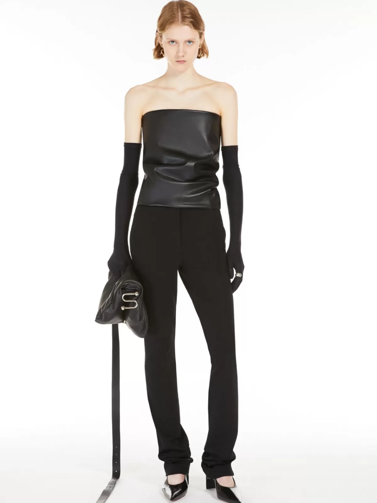 Max Mara - Top bandeau sin mangas en negro | Estilo versátil para looks modernos