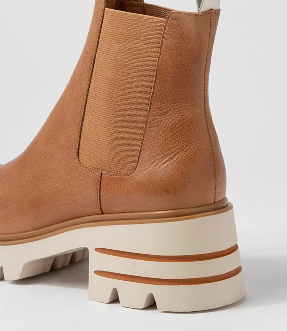 Botas Chelsea DJANGO & JULIETTE para mujer - Cuero box vainilla en tono beige, diseño versátil Breda