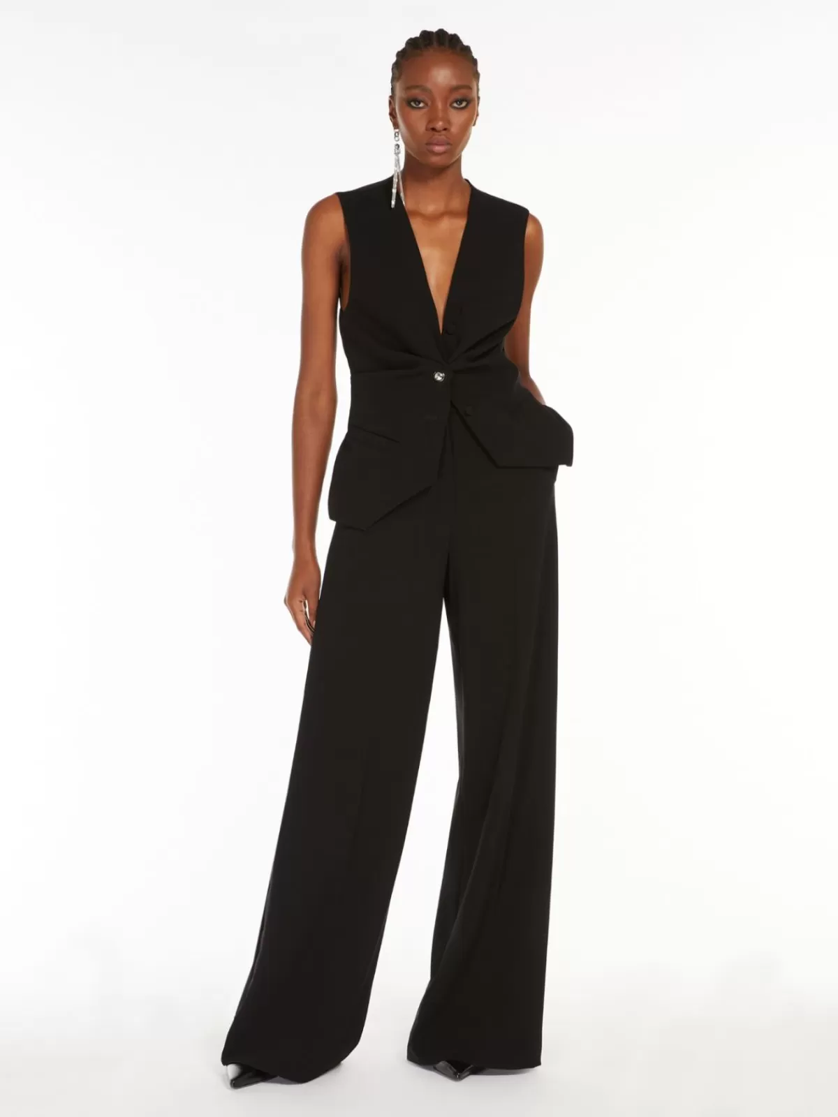 Chaleco de seda y traje sastre Max Mara Cady en negro clásico - Conjunto elegante para ocasiones especiales