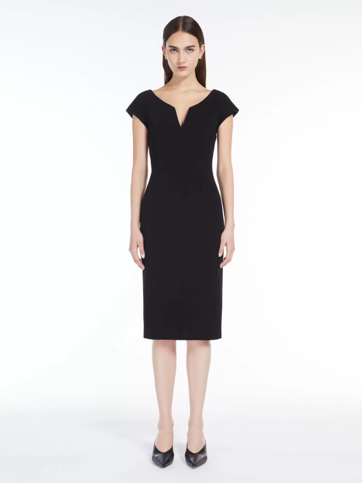 Max Mara Vestido princesa en tejido Cady - Elegante diseño negro clásico para mujer