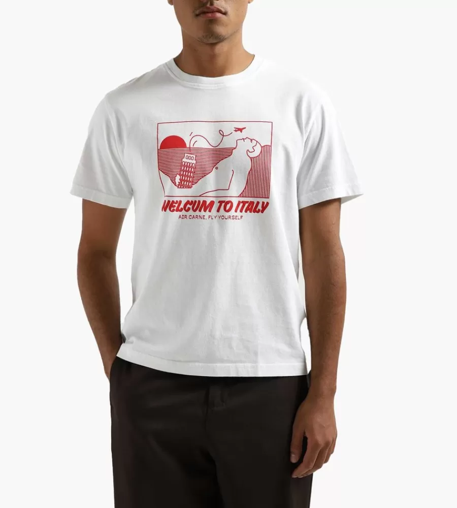 CARNE BOLLENTE | Camiseta Italiana en Blanco con Mensaje 