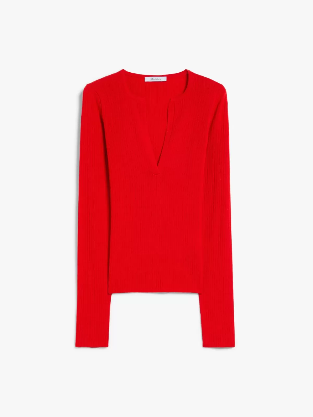 Jersey invernal Max Mara - Cachemira y seda suave en tono rubí intenso