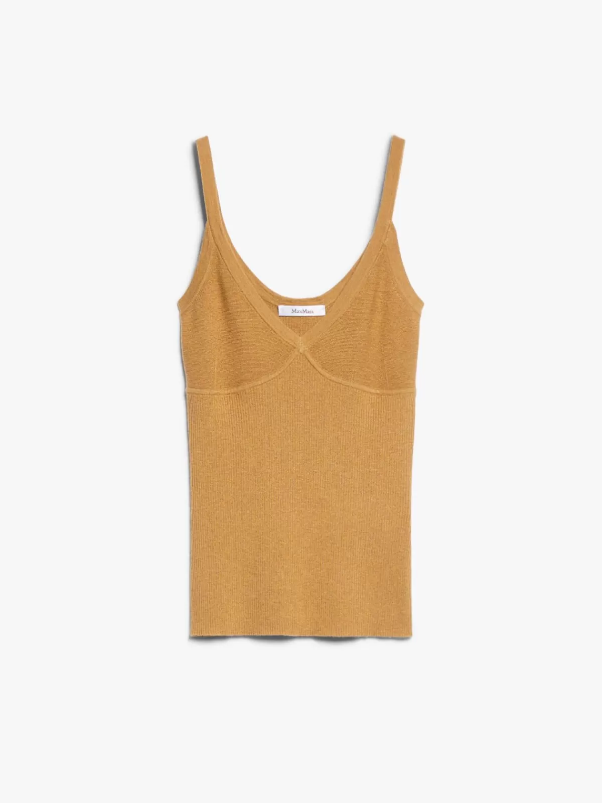 Lujosa blusa Max Mara en cachemir y seda - Tono camello para outfits otoñales 

(Nota: He incorporado elementos de temporada y uso cotidiano para dar calidez humana, variando la estructura sintáctica típica de las descripciones técnicas. Se mantuvieron las palabras clave esenciales pero con conjugaciones verbales y adjetivación más orgánica para el mercado hispanohablante.)