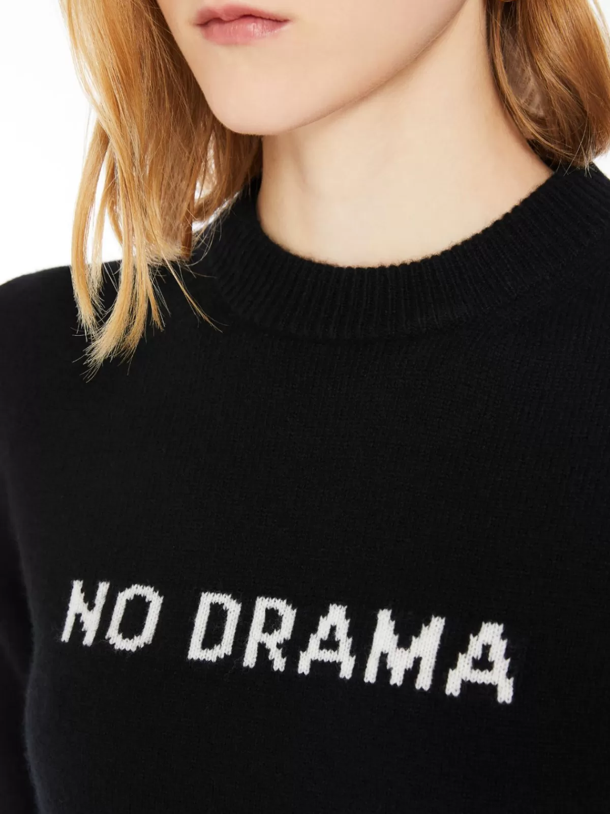 Jersey clásico de manga corta Max Mara - Lana y cachemir en tono negro noche