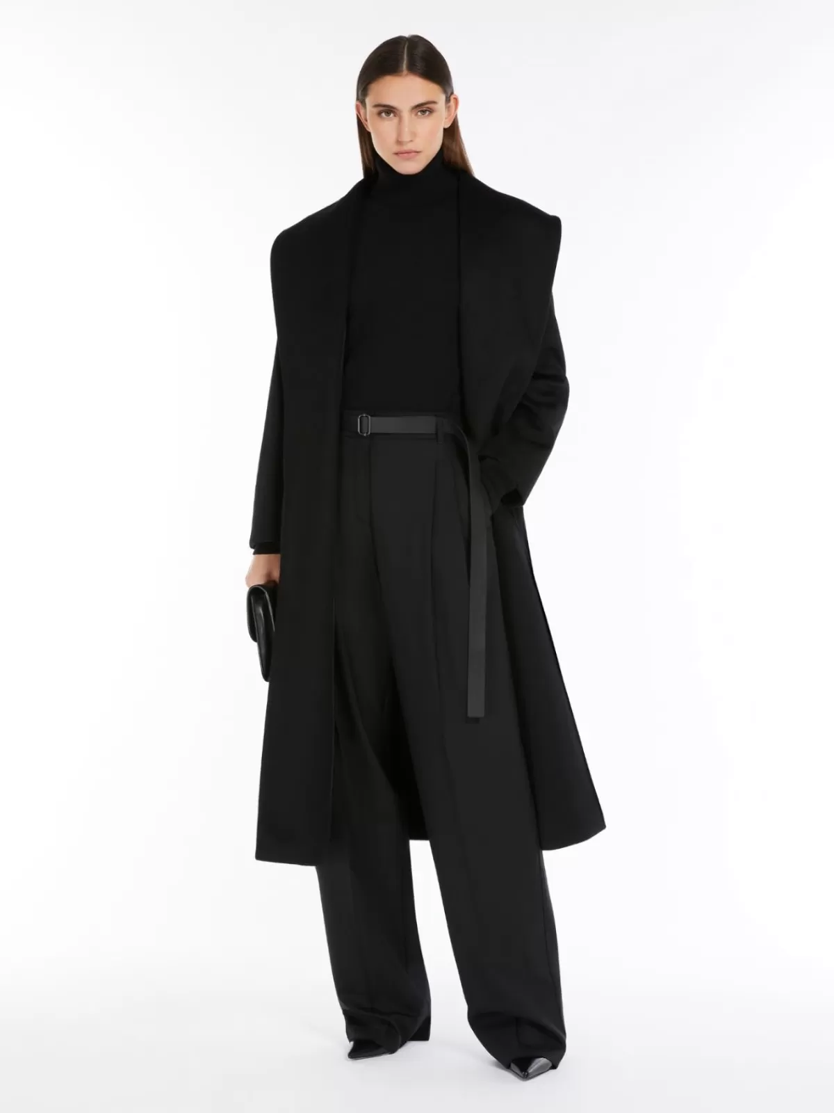 Lujoso jersey de cuello alto en cachemira Max Mara - Tono negro invernal para looks elegantes