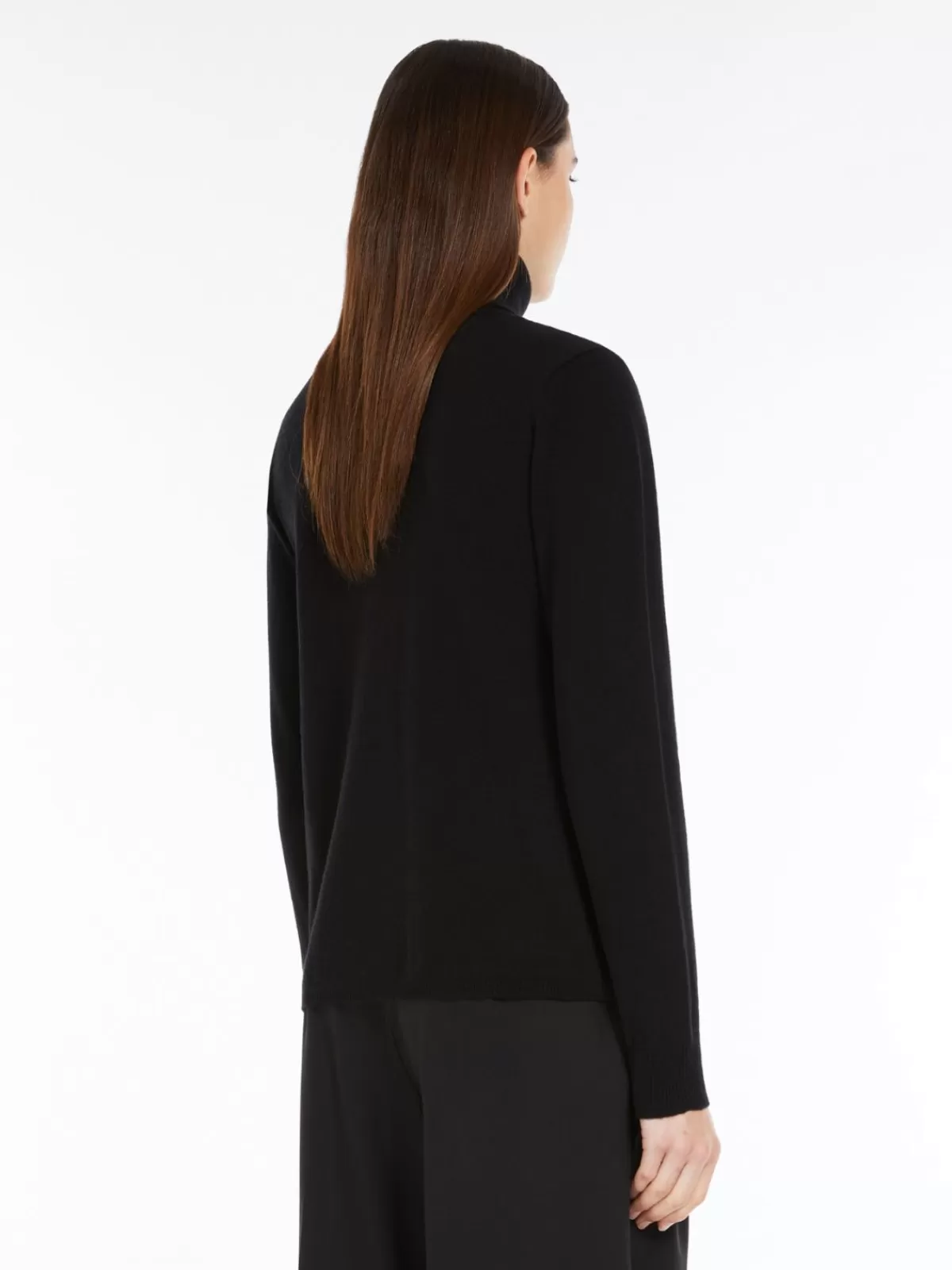 Lujoso jersey de cuello alto en cachemira Max Mara - Tono negro invernal para looks elegantes