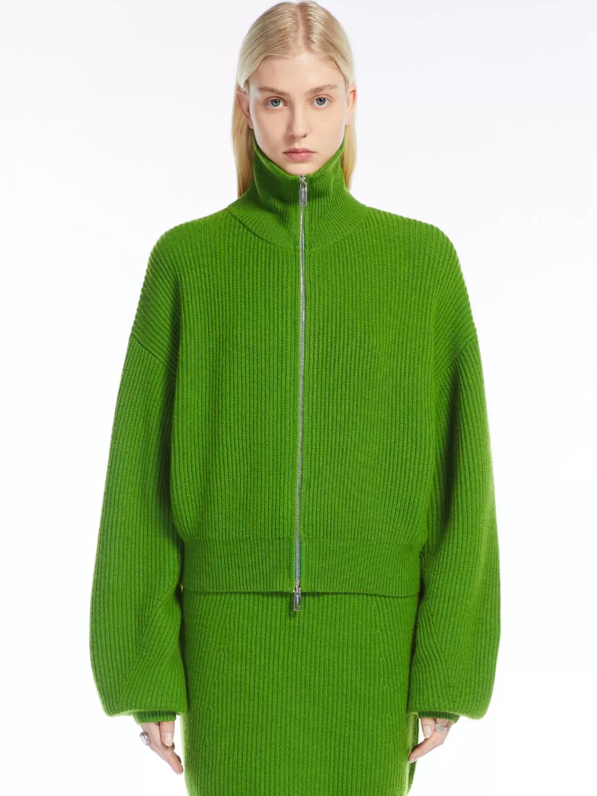 Chaqueta de punto Max Mara en mezcla de cachemira - Verde esmeralda suave