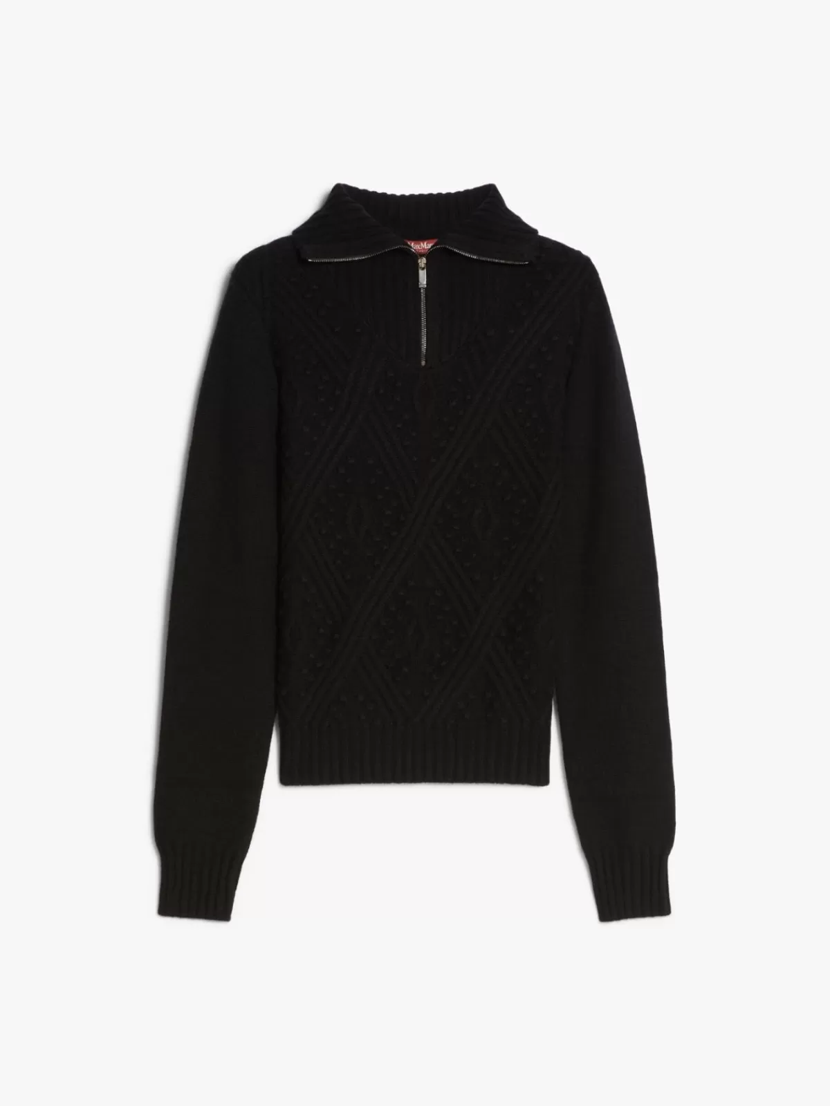 Sofisticado suéter con cremallera de Max Mara - mezcla premium de cachemir en tonalidad noche intensa