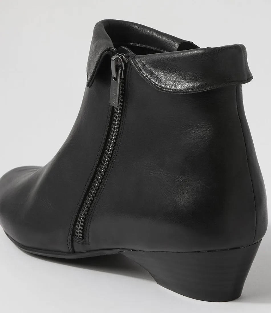 Botines Tobilleros ZIERA Cathal para Mujer - Cuero Negro de Alta Calidad con Diseño Moderno