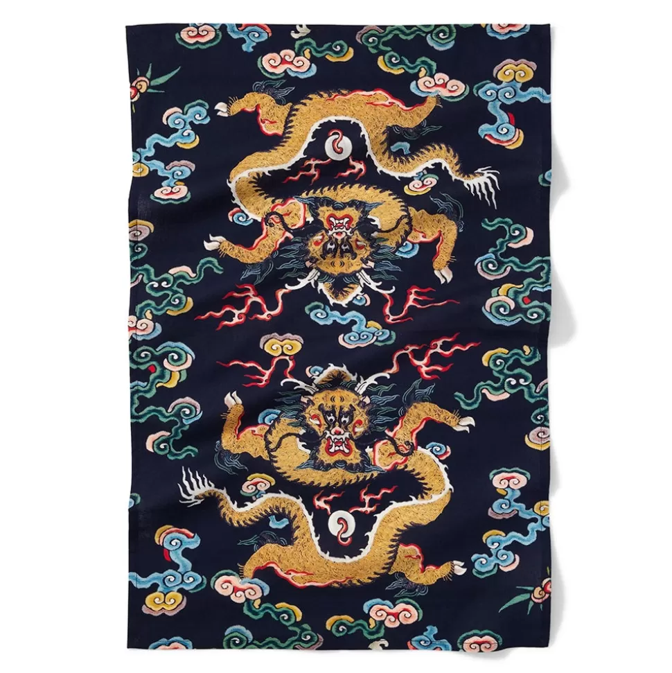 Delantal y Paño de Cocina con Dragón Imperial - Juego Elegante de Insignia China del Museo Met