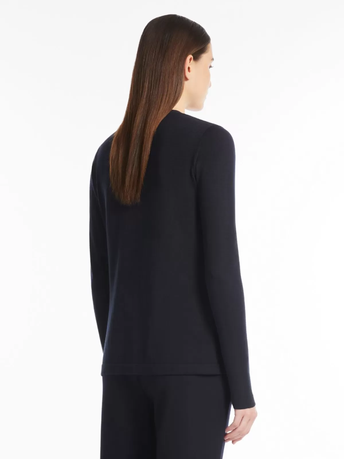 Chaqueta punto Max Mara en azul marino - Tejido suave de algodón orgánico y seda para invierno 2024 - Diseño clásico con detalles de costura premium
