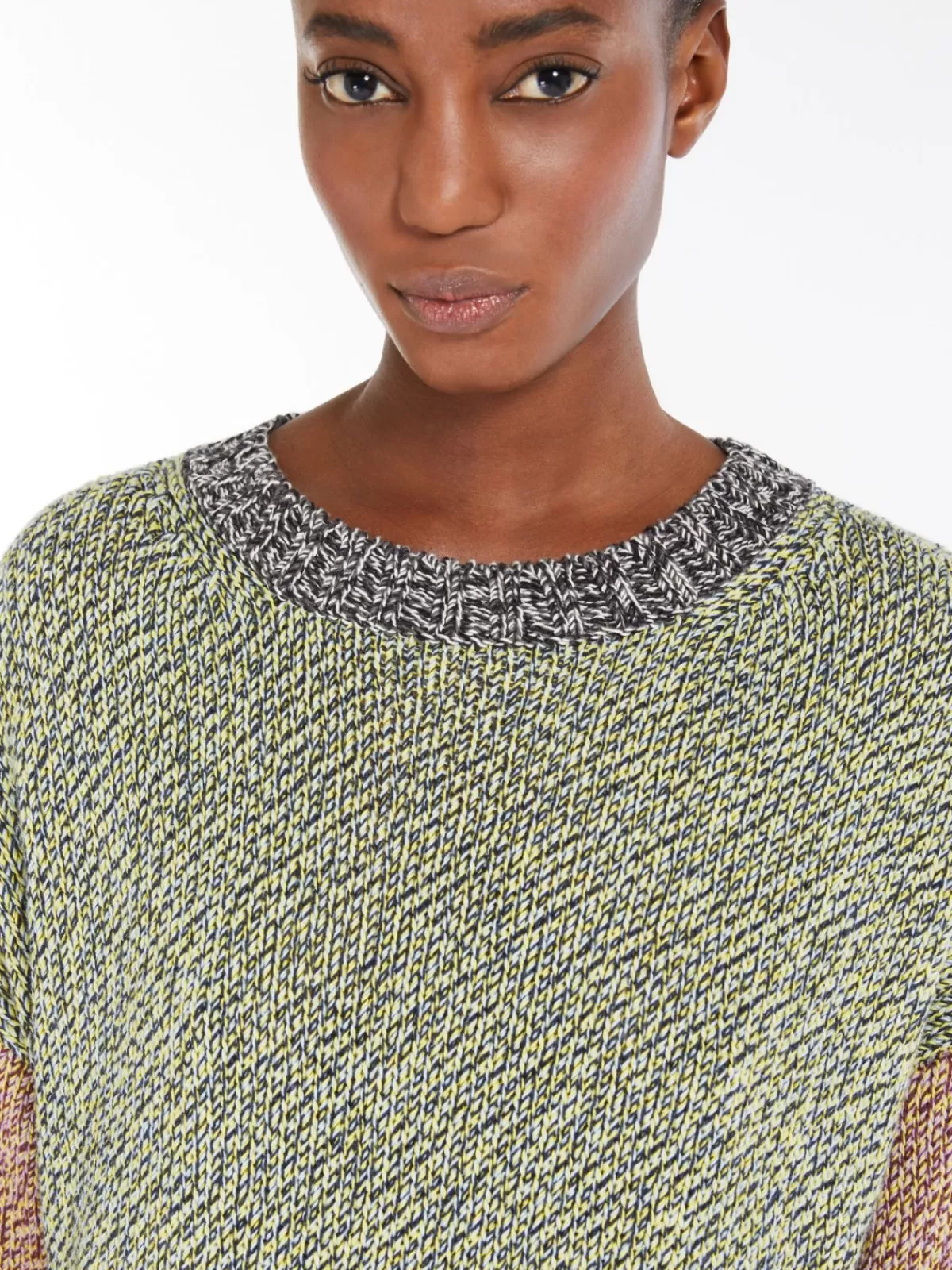 Jersey moderno Max Mara en mezcla algodón-lana con diseño de bloques de colores - Variedad de tonos vibrantes