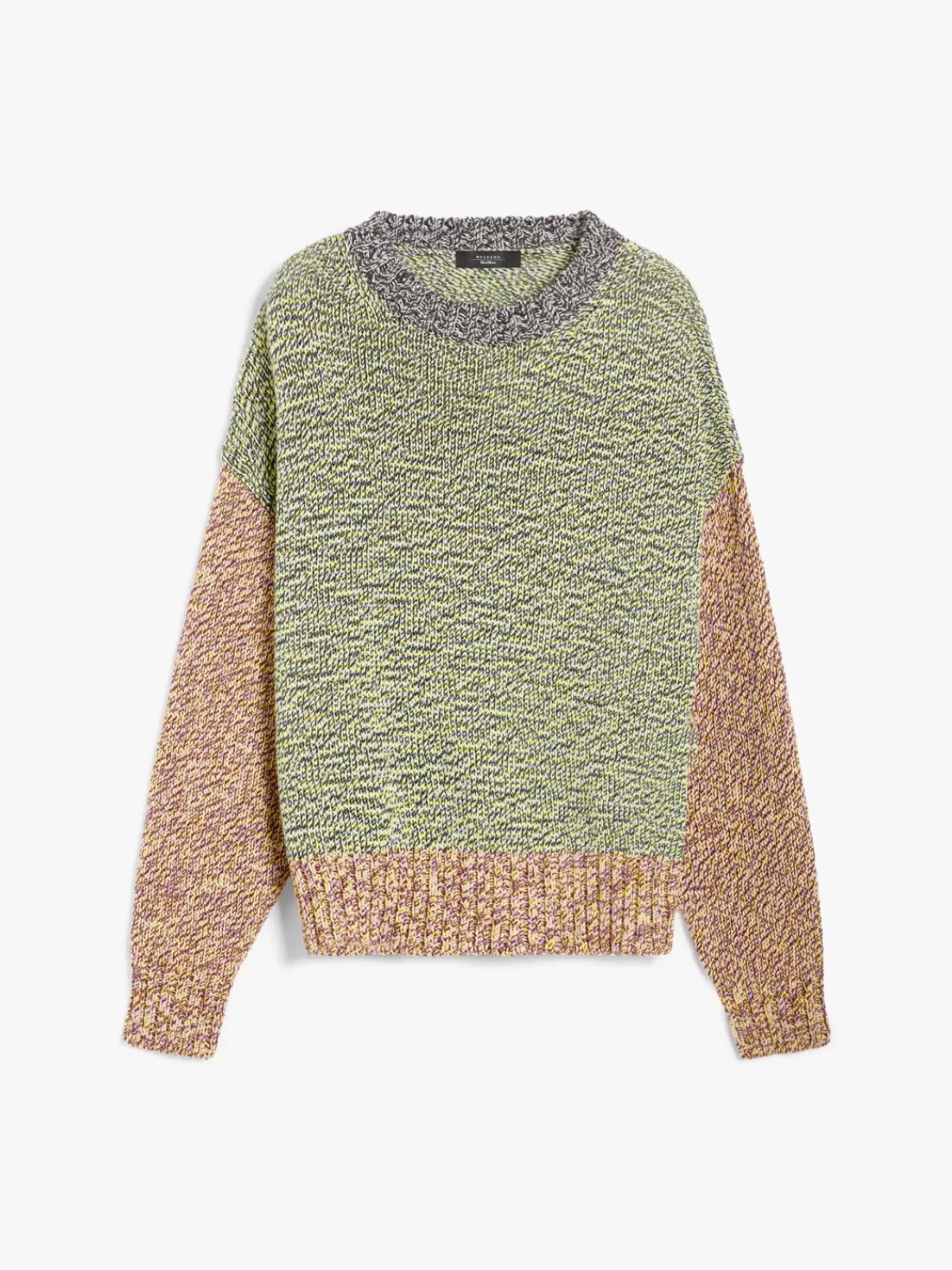 Jersey moderno Max Mara en mezcla algodón-lana con diseño de bloques de colores - Variedad de tonos vibrantes