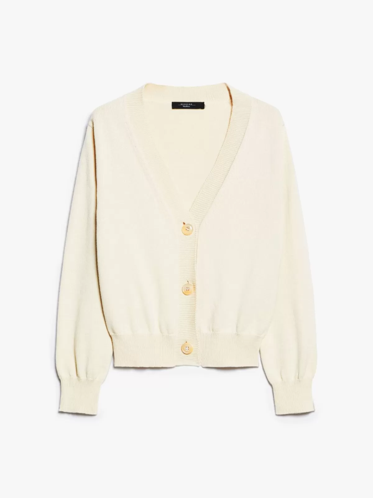 Cárdigan Max Mara en algodón premium beige crudo - Suéter clásico de punto fino con diseño elegante para looks versátiles