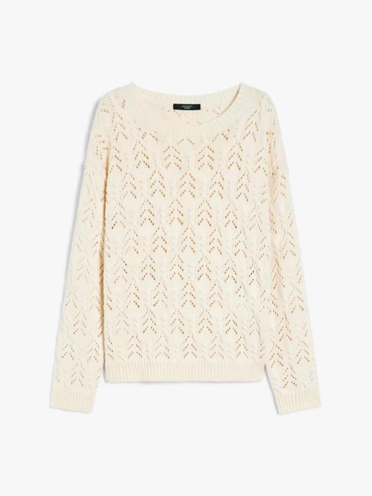 Suéter clásico Max Mara en hilo de algodón écrú - Tejido de punto premium invierno 2024