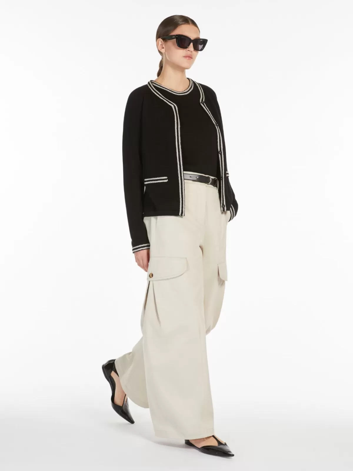 Jersey clásico de hilo de algodón Max Mara - Negro elegante