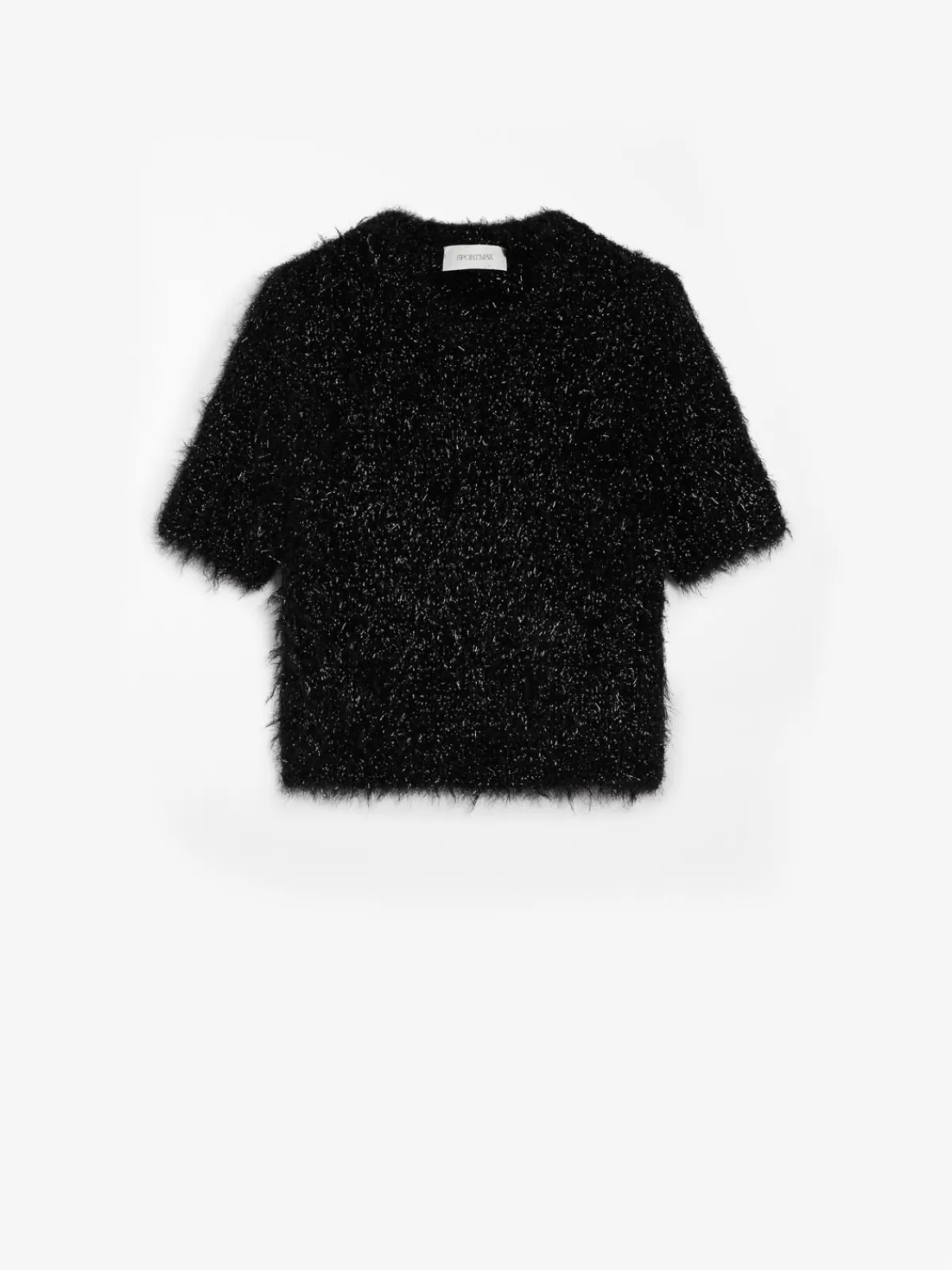Suéter corto Max Mara en lurex negro con brillo sutil - diseño moderno para looks elegantes