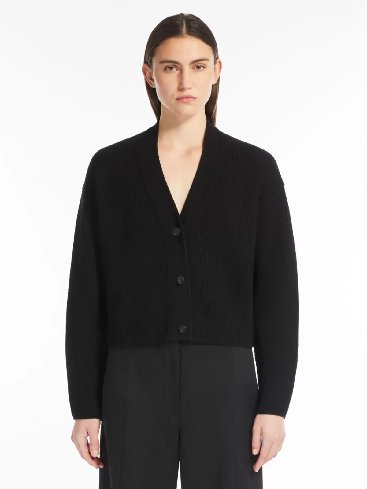 Chaleco corto de lana negra Max Mara - Diseño abrigado para looks modernos