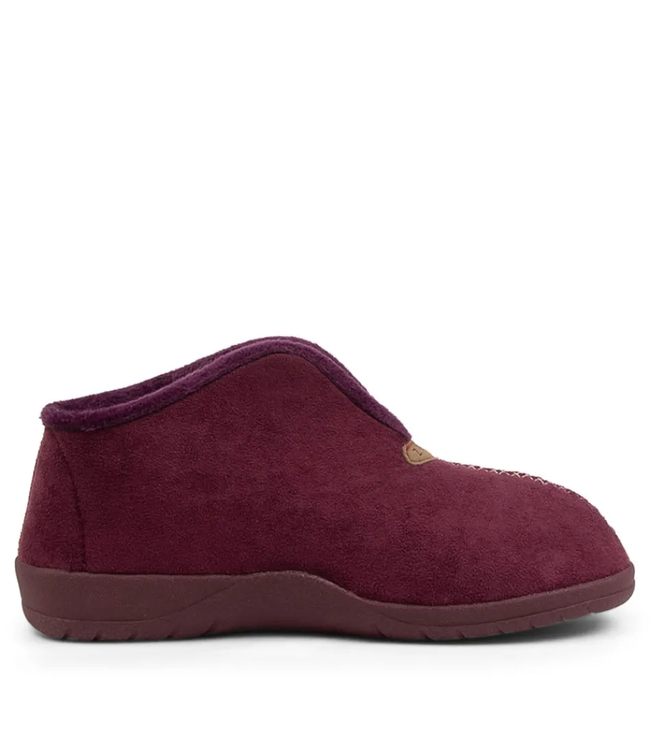 Zapatillas de Mujer ZIERA - Cuddles W en Microsuede Mora, Acolchadas para Máximo Confort en el Hogar