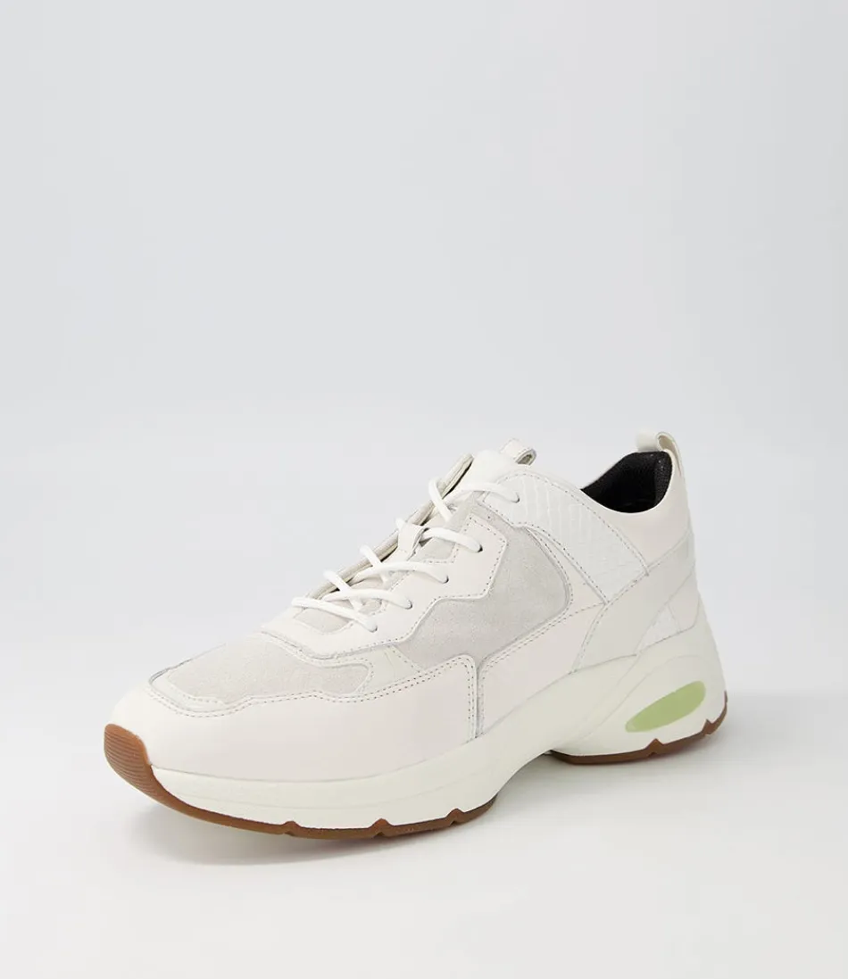 Zapatillas GEOX Alhour Comfort D para mujer - Blancas en piel y ante, diseño transpirable y suela ergonómica
