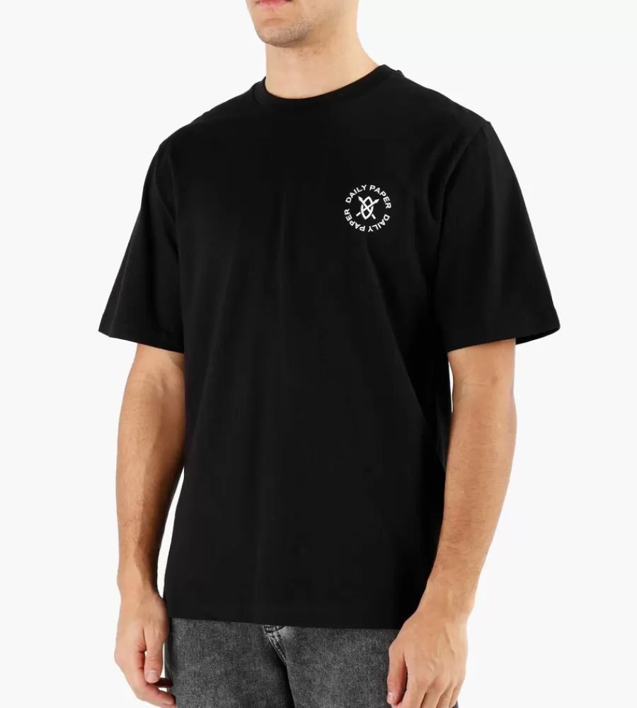 Camiseta de Corte Circular Daily Paper en Negro - Estilo Urbano Unisex