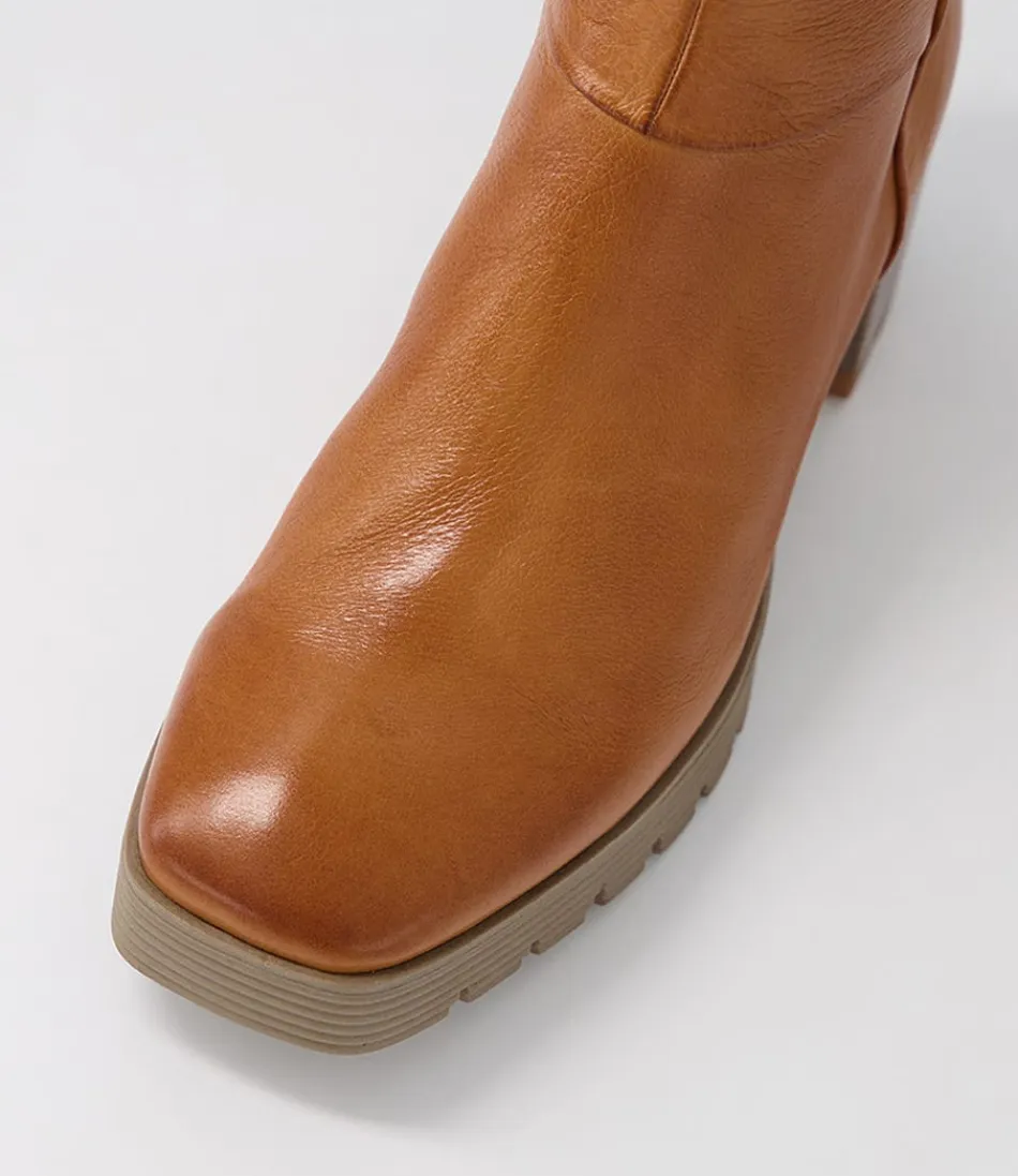Botas Tobilleras Django & Juliette para Mujer - Cuero en Tono Dippy Tan con Estilo Vintage