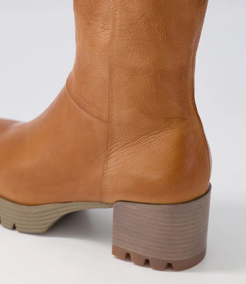 Botas Tobilleras Django & Juliette para Mujer - Cuero en Tono Dippy Tan con Estilo Vintage