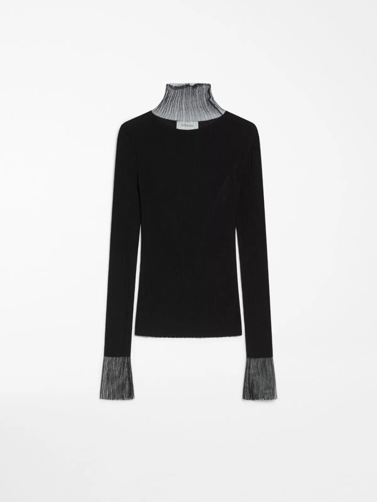 Suéter clásico de Max Mara con textura en relieve y cuello polo ajustado - Negro intenso