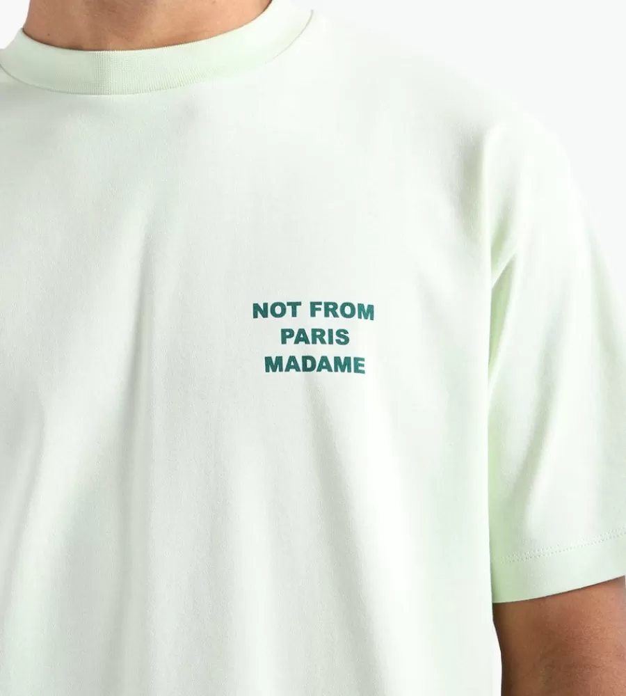 Drôle de Monsieur® - Camiseta Casual con Diseño Original en Verde Primavera