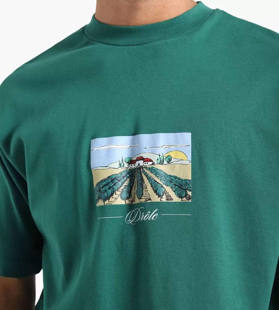 Camiseta Estilo Urbano Drole de Monsieur - Diseño Parra en Verde Bosque