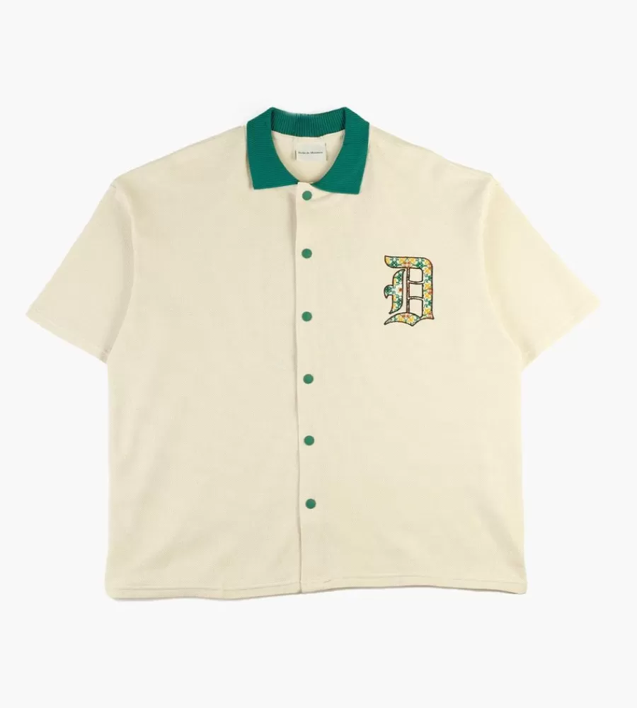 Drôle de Monsieur | Camisa Clásica en Piqué Color Crema Suave - Diseño Francés con Aire Fresco