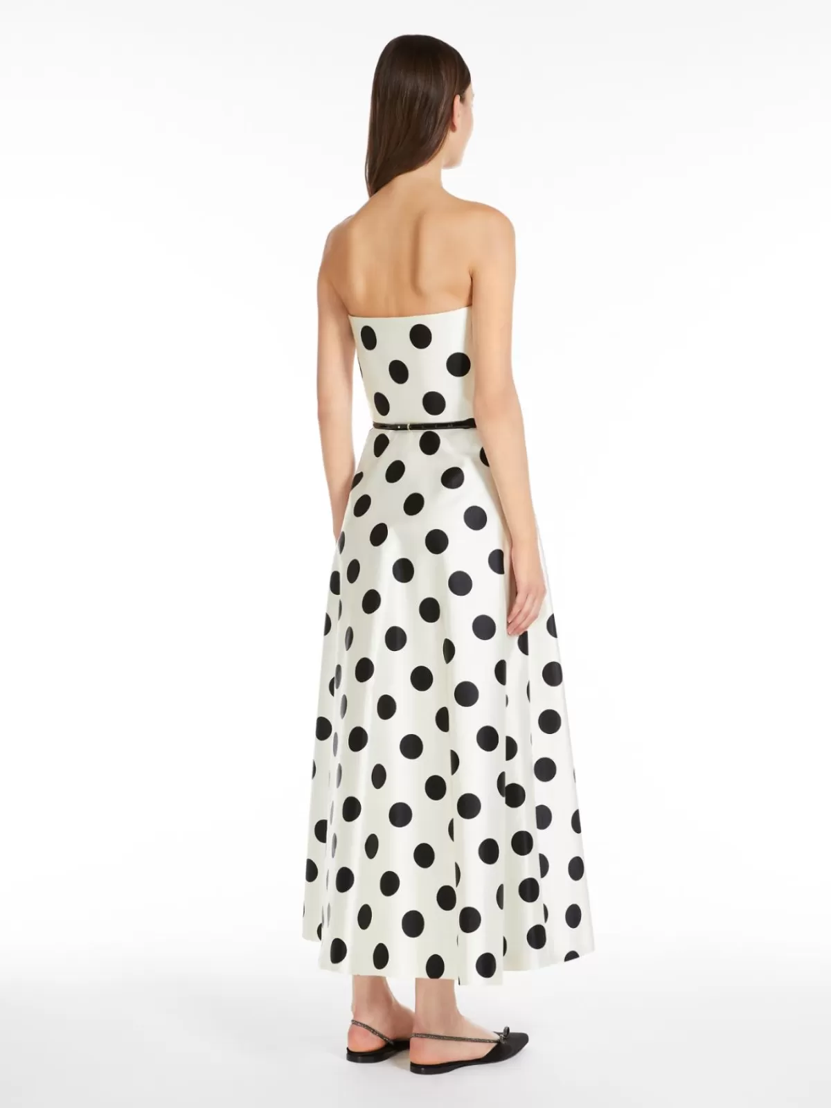 Max Mara - Vestido de satén bustier estilo Duquesa | Elegancia en blanco y negro