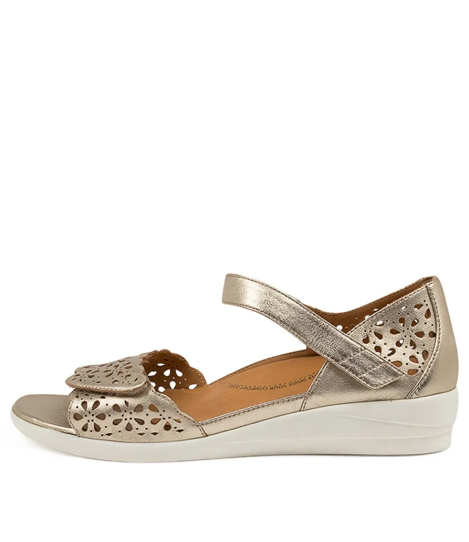 Zapatos ZIERA Mujer - Confort Duradero en Piel Dorada Apagada W