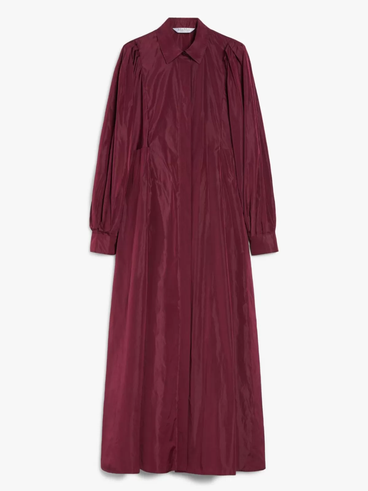 Vestido de fiesta Max Mara en tafetán con corte flare - Elegancia en tonalidad vino tinto para eventos especiales