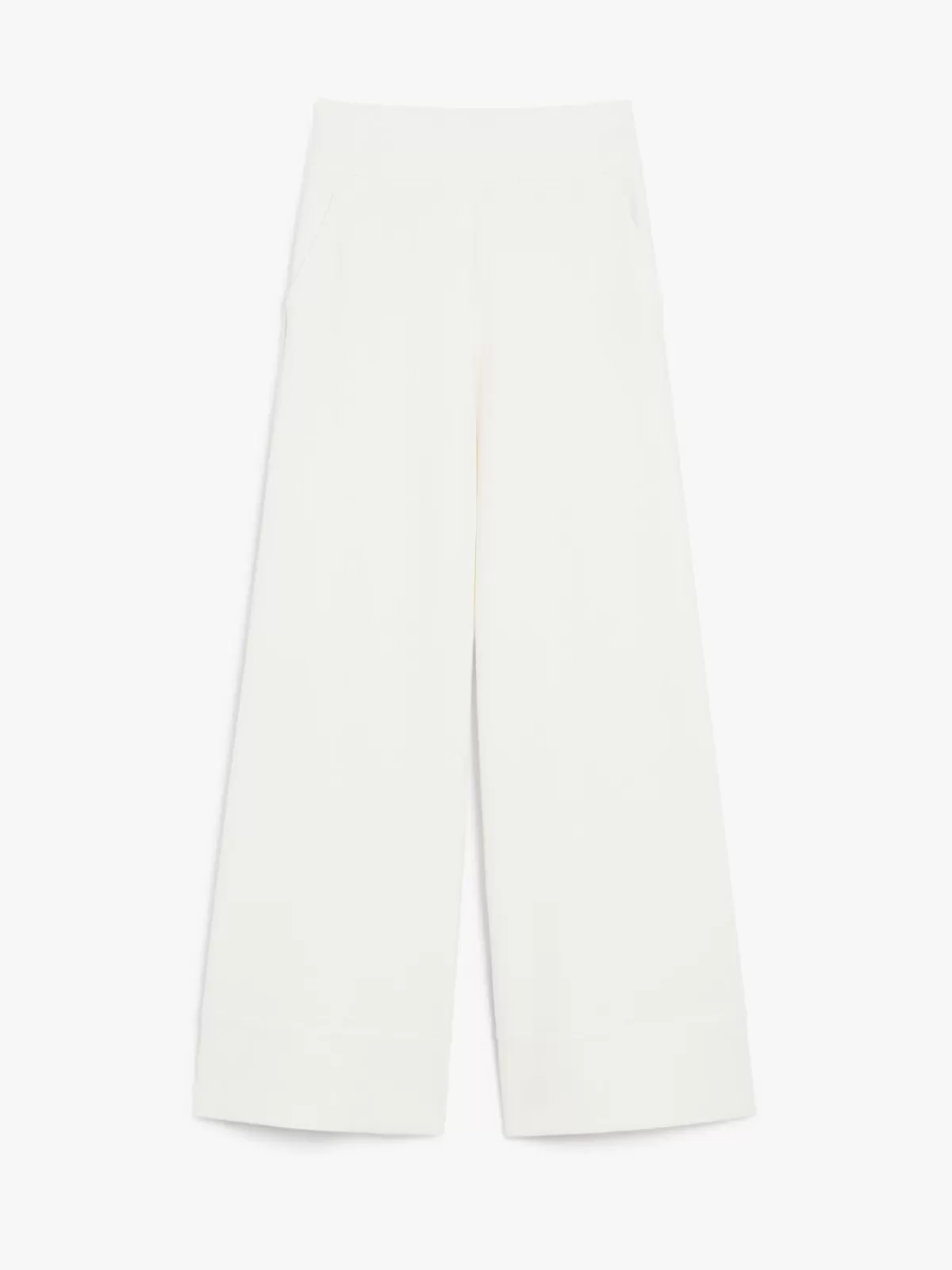 Max Mara - Pantalones Flare en Tejido Técnico de Punto - Estilo Cómodo y Moderno - Color Blanco Clásico