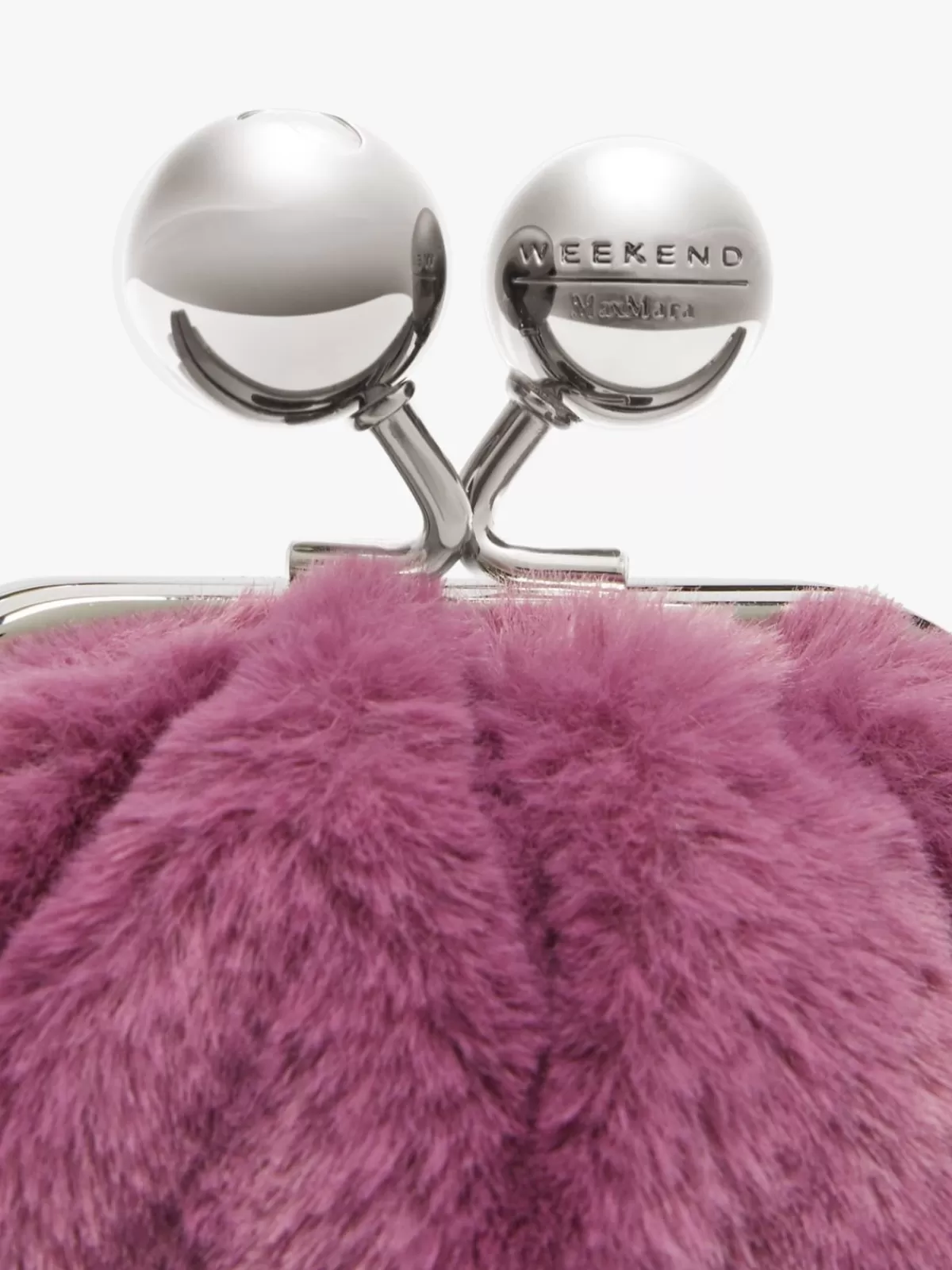 Soporte ajustable para móvil Max Mara - Bolso nano en tejido peluche suave, estilo Pasticcino en elegante tono violeta oscuro
