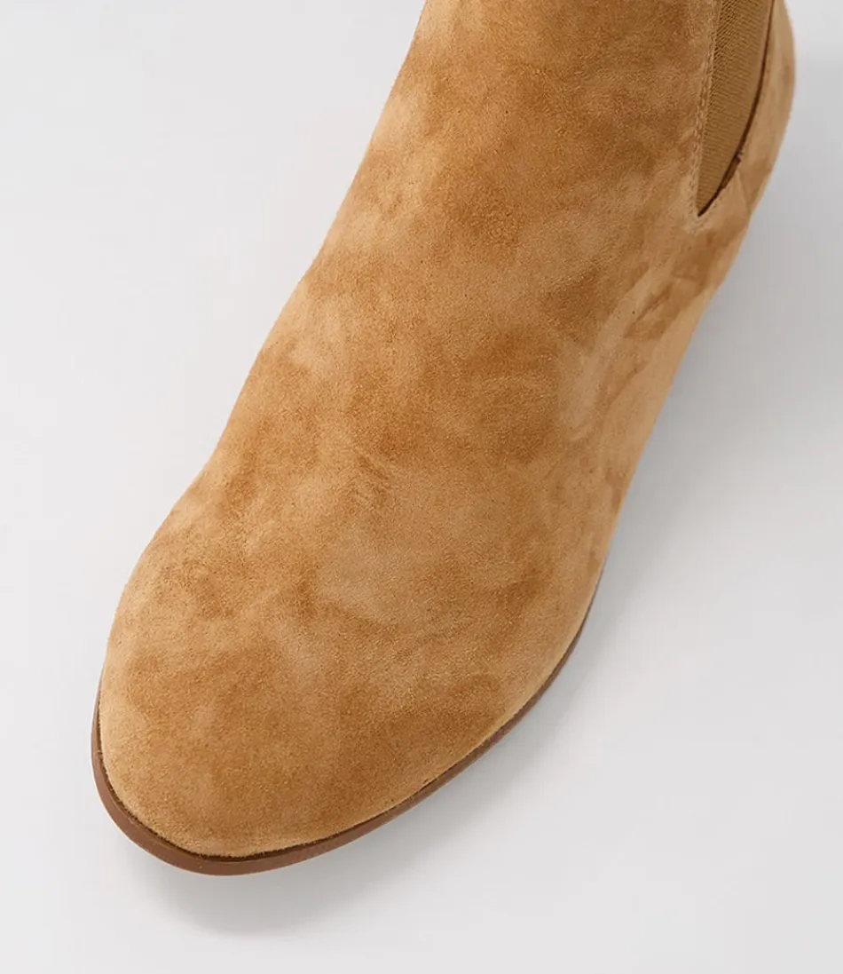 Botines Tobilleros Django y Juliette para Mujer - Diseño Flukie en Piel de Ante Toffee con Suela Cómoda