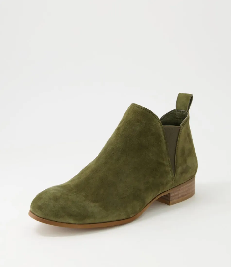 Botas Chelsea Mujer DJANGO & JULIETTE en Ante Oliva - Estilo Versátil y Duradero para Tu Look Diario