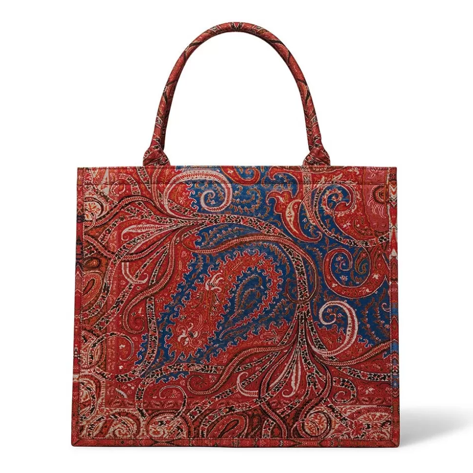 Bolso Tote Estructurado Gran Capacidad - Estampado Paisley de las Cuatro Estaciones | Colección Exclusiva Met Museum para el Día a Día