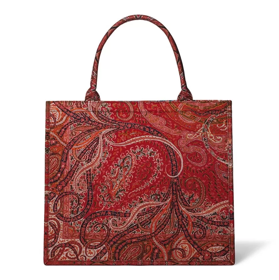 Bolso Tote Estructurado Gran Capacidad - Estampado Paisley de las Cuatro Estaciones | Colección Exclusiva Met Museum para el Día a Día