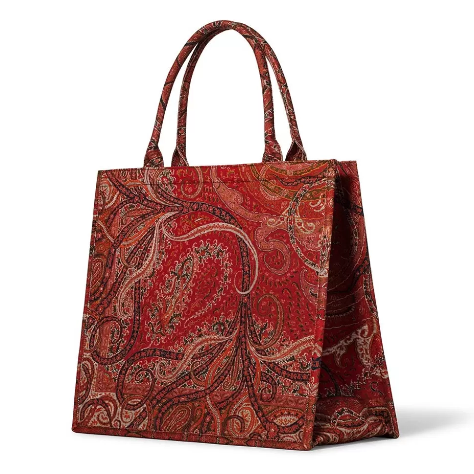Bolso Tote Estructurado Gran Capacidad - Estampado Paisley de las Cuatro Estaciones | Colección Exclusiva Met Museum para el Día a Día