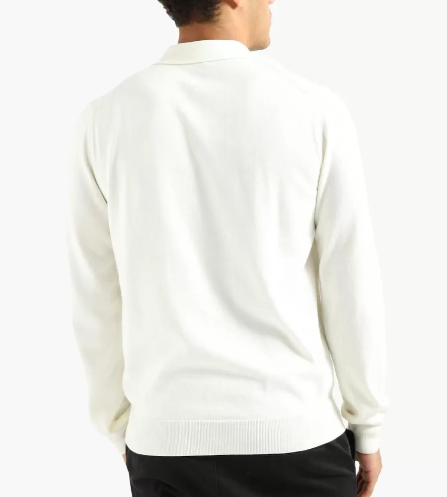 FRED PERRY | Suéter clásico tejido blanco puro - Elegancia británica reinventada