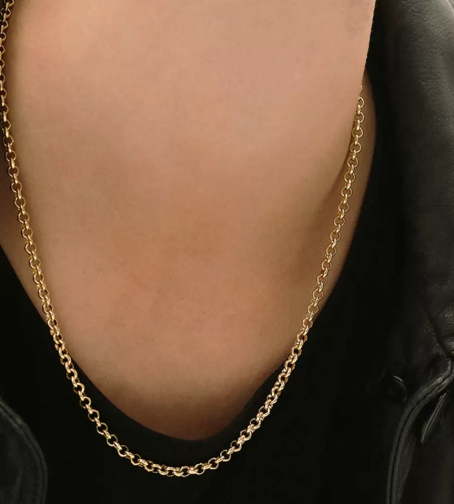 GOLIA - Collar Rolo Elegante en Oro Amarillo con Detalle Minimalista