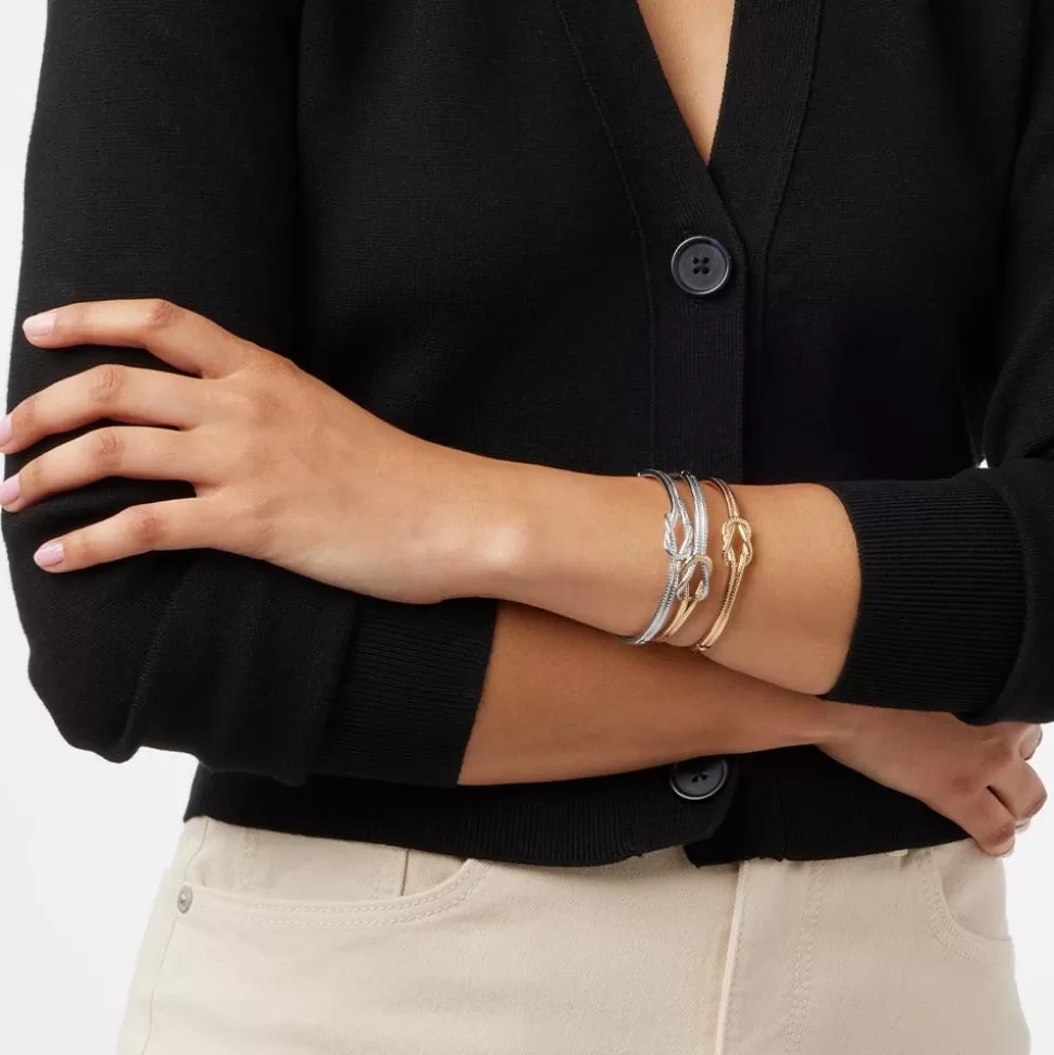 Pulsera Articulada con Nudo de Hércules - Diseño Exclusivo de The Met | Brazalete Seguro con Mecanismo de Bisagra, Joyería Inspirada en la Mitología Griega